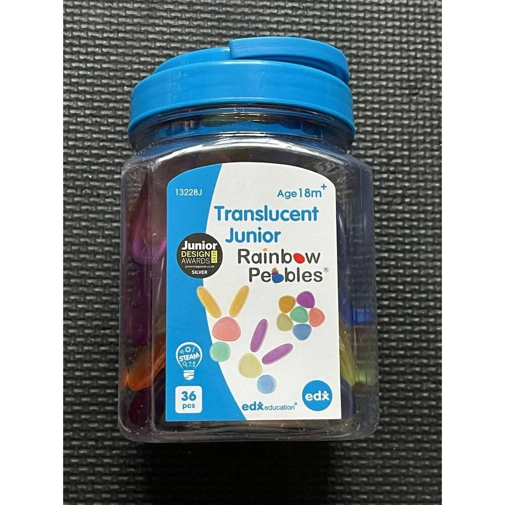 Rainbow Pebbles - Junior - Mini Jar - Ages 18M - The Original Sorting 28 pieces